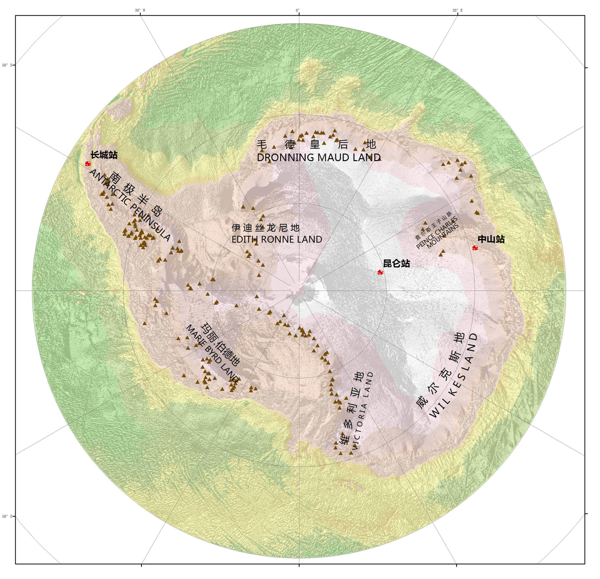 南极1:100万山脉数据集（2014）