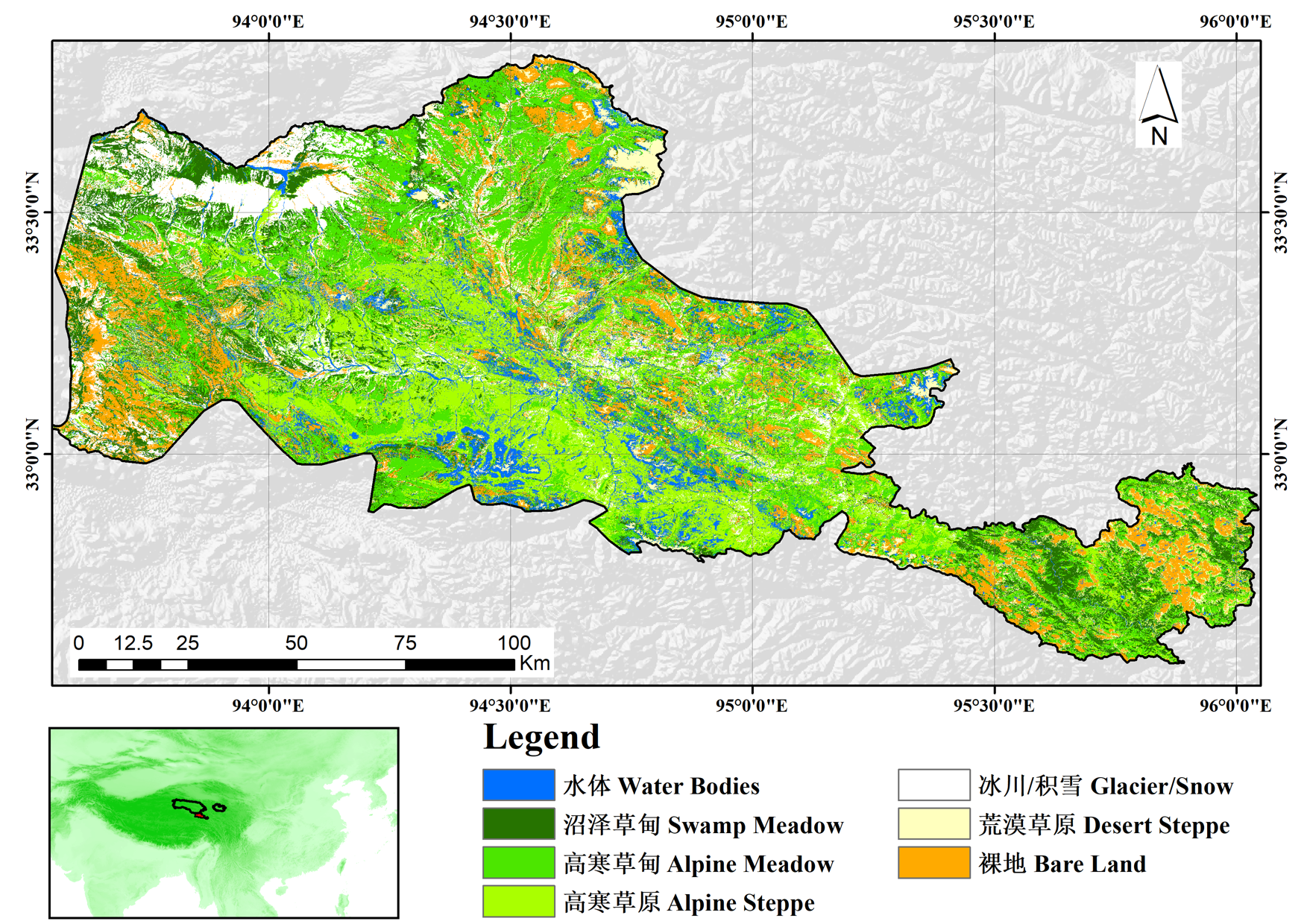 Kekexili - Land Cover and Vegetation Type Dataset (2020)