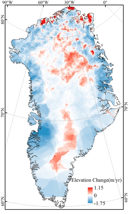 Greenland ice sheet elevation change data V1.0 (2004-2008)