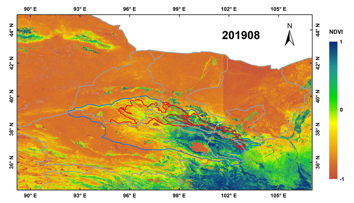 祁连山区域基于 Landsat 反射率数据的月度30m×30m 地表植被指数数据（2019）