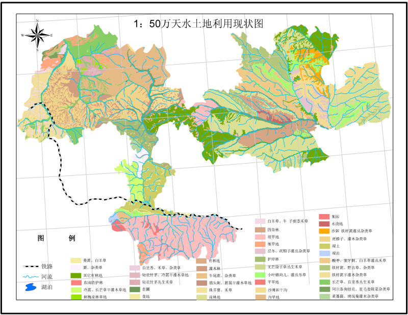 The landuse map of Tianshui at 1:500,000 scale (1978)