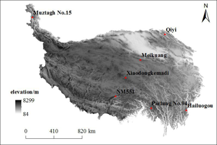青藏高原七条冰川长时间序列物质平衡重构数据集（1975-2013）