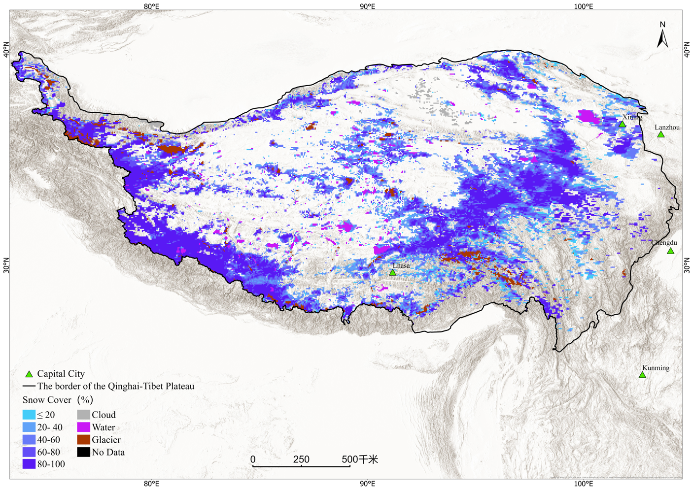 喜马拉雅兴都库什地区积雪范围时间序列评估数据（1982-2018）