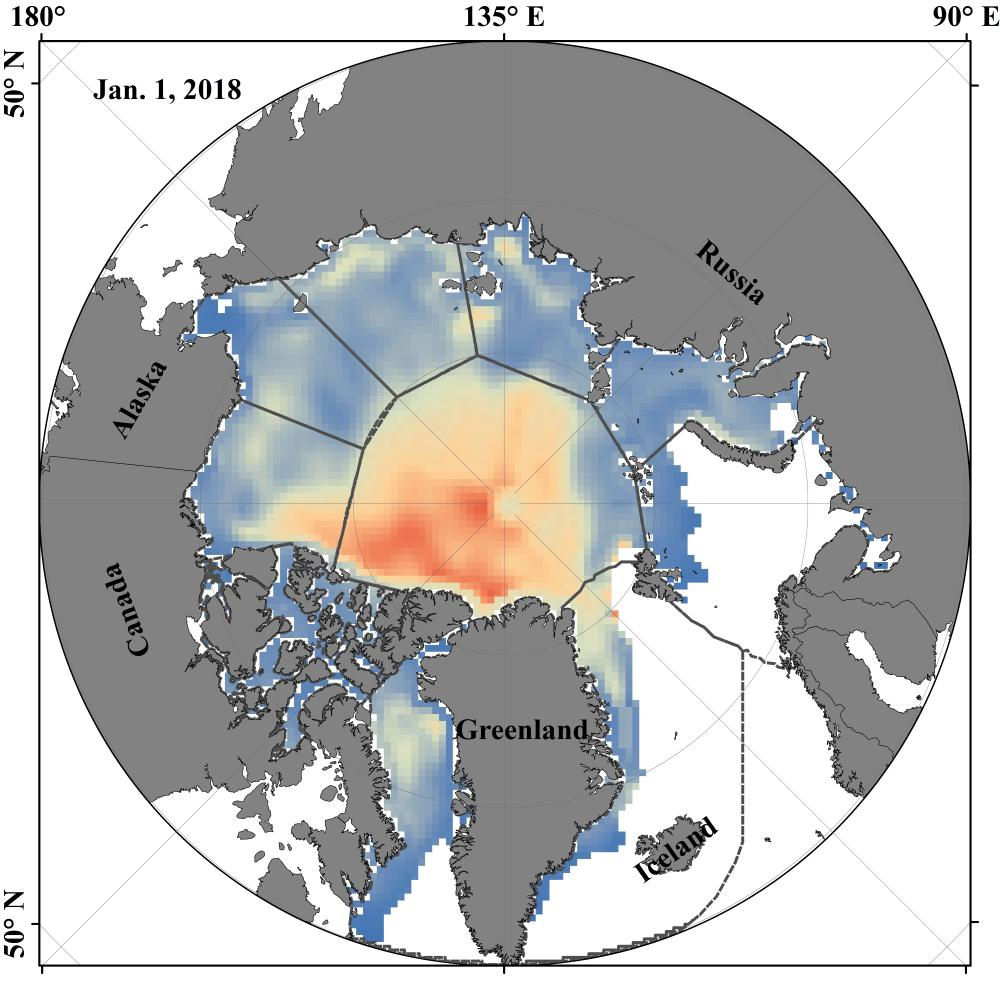 基于再分析重构的北极海冰表面积雪厚度数据集（2012-2020）