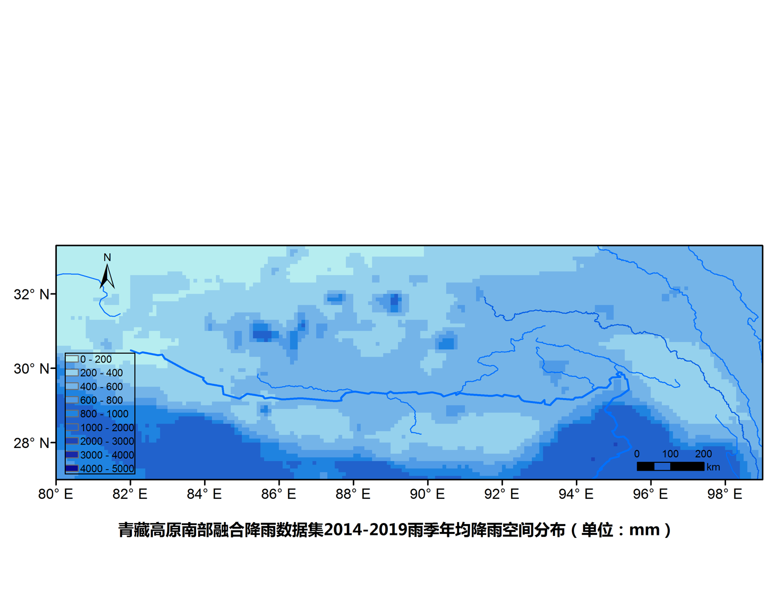 青藏高原南部卫星与地面站融合降雨数据集（2014-2019雨季）