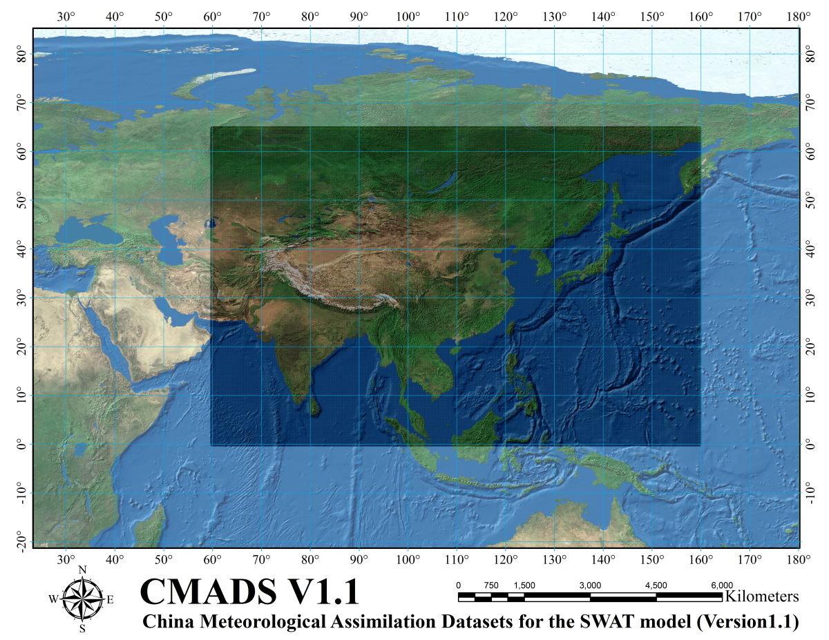 SWAT模型中国大气同化驱动数据集（CMADS V1.1）（2008-2016）