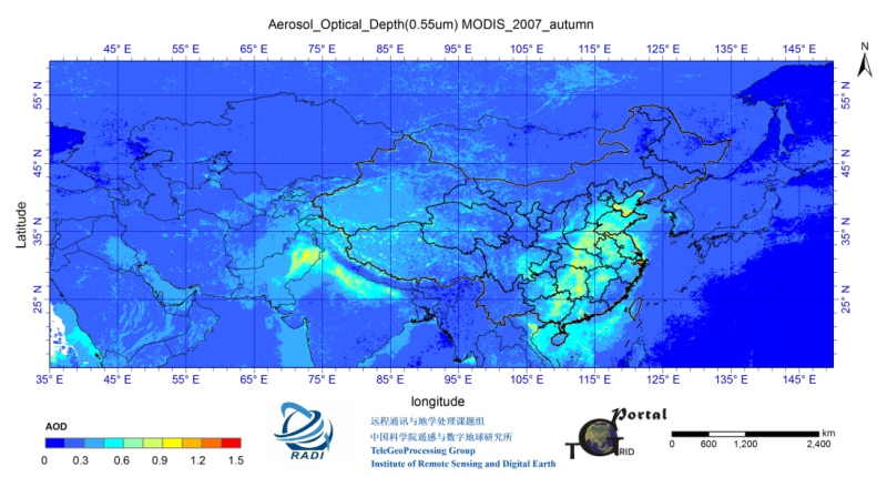 亚洲大陆气溶胶光学厚度数据集（2002-2011）