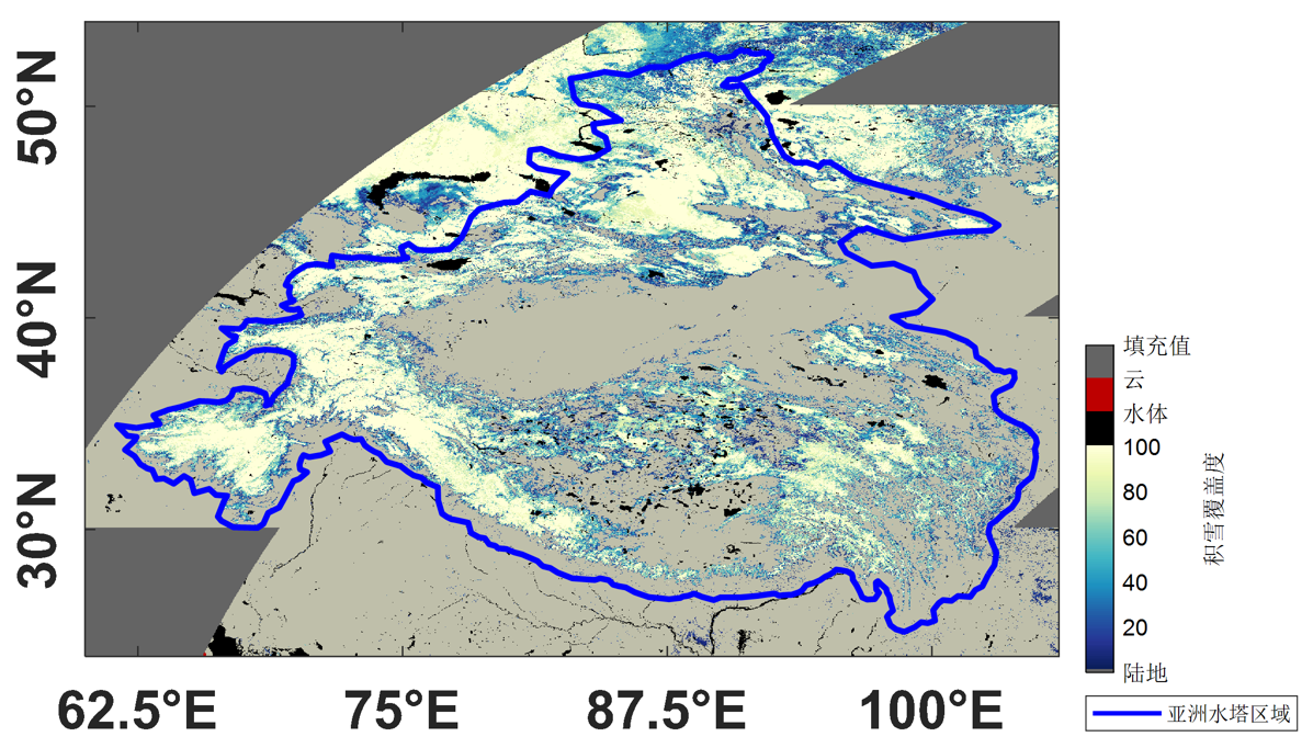 亚洲水塔区域MODIS逐日无云积雪覆盖度数据集（2000-2022）