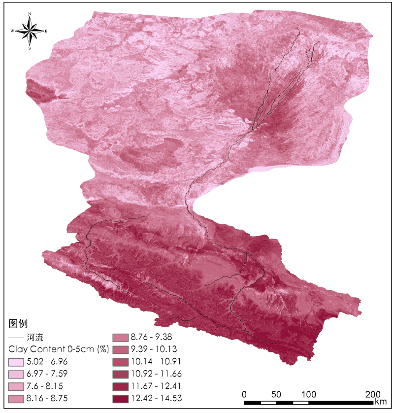 黑河流域数字土壤制图产品：三维土壤粘粒含量分布数据集