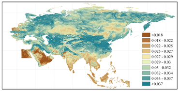 泛第三极（65国）土壤可蚀性因子（K）图（2021）