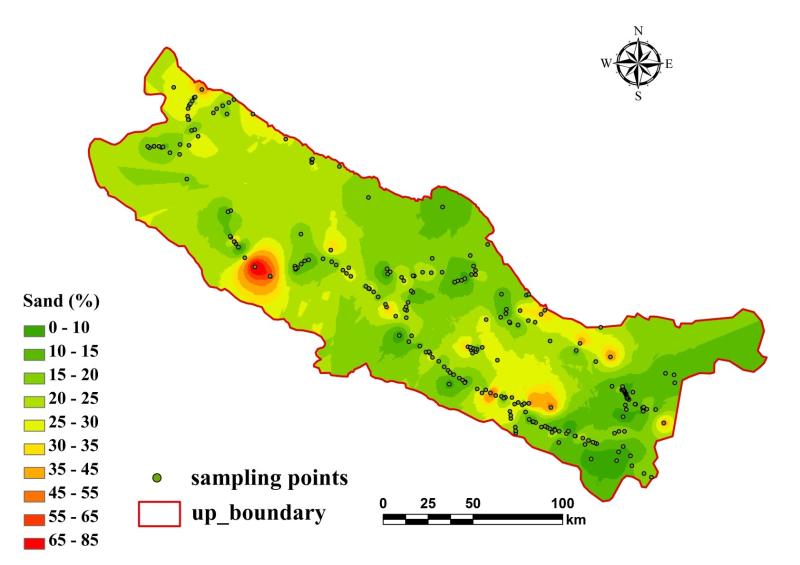 Digital soil mapping dataset of soil texture (soil particle-size fractions) in the upstream of the Heihe river basin (2012-2016)