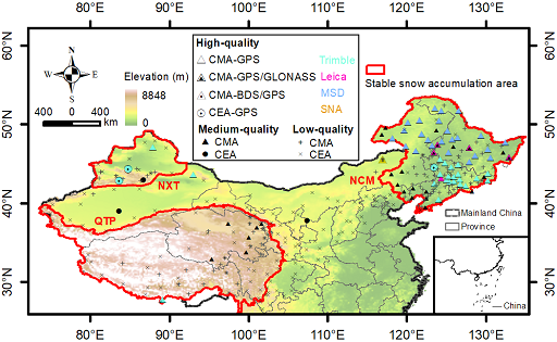 中国北方GNSS业务站网积雪深度数据集（GSnow-CHINA v1.0, 12h/24h, 2013-2022）