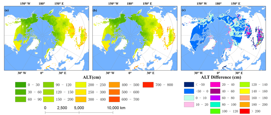 北半球多年冻土区活动层厚度历史分布及未来预测（1850-2100）