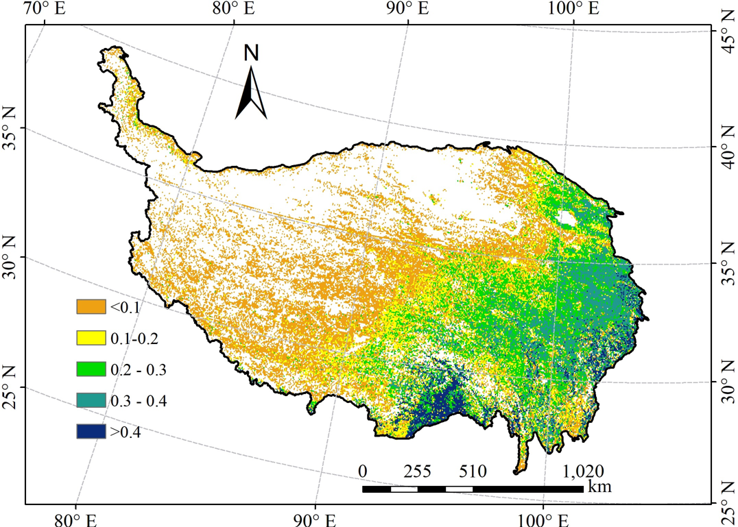 Fraction of Absorbed Photosynthetically Active Radiation (FPAR) across Tibetan Plateau from 1987 to 2020