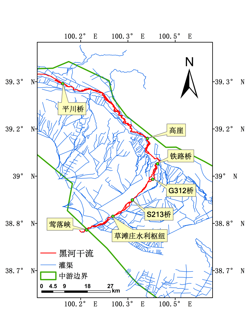 Dataset of estimation on channel section flow and stage in the midstream of the Heihe River Basin (1979-2014)
