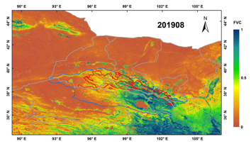 祁连山区域基于 Landsat 反射率数据的月度30m×30m 地表植被覆盖度数据（2019）