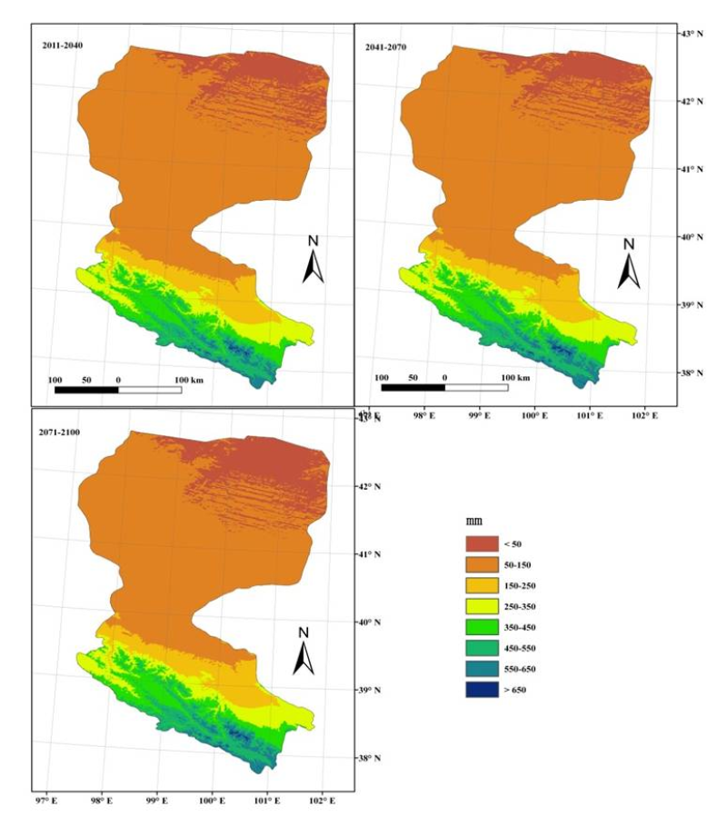 基于CMIP5气候情景的黑河流域未来降水的降尺度模拟（2011-2100）
