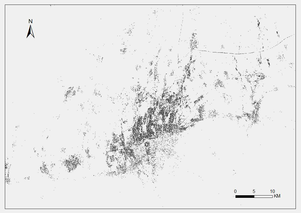 Spatial pattern data of five major cities in central Asia - Almaty (1990, 2018)