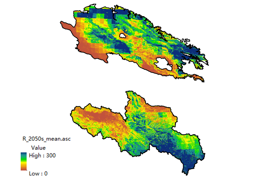 未来50年黄河源和祁连山区水量平衡数据集（径流、降水、蒸散发、土壤液态含水量）