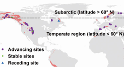 Treeline shift rates dataset in the Northern Hemisphere