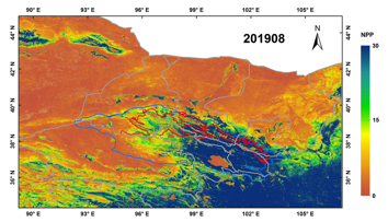 祁连山区域基于 Landsat 反射率数据的月度30m×30m 地表净初生产力数据（2019）