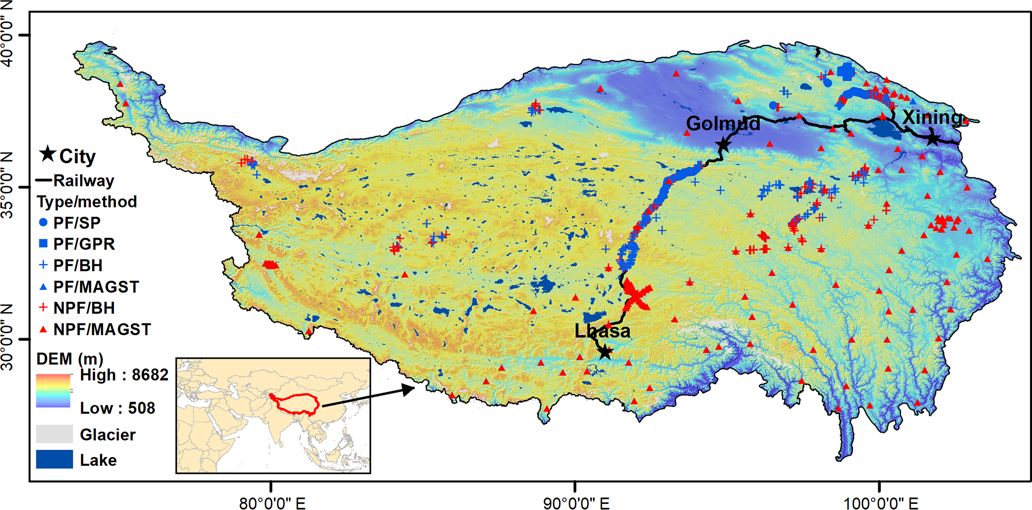 青藏高原多年冻土存在性编目观测数据集 (v1.0)（1950年以来）