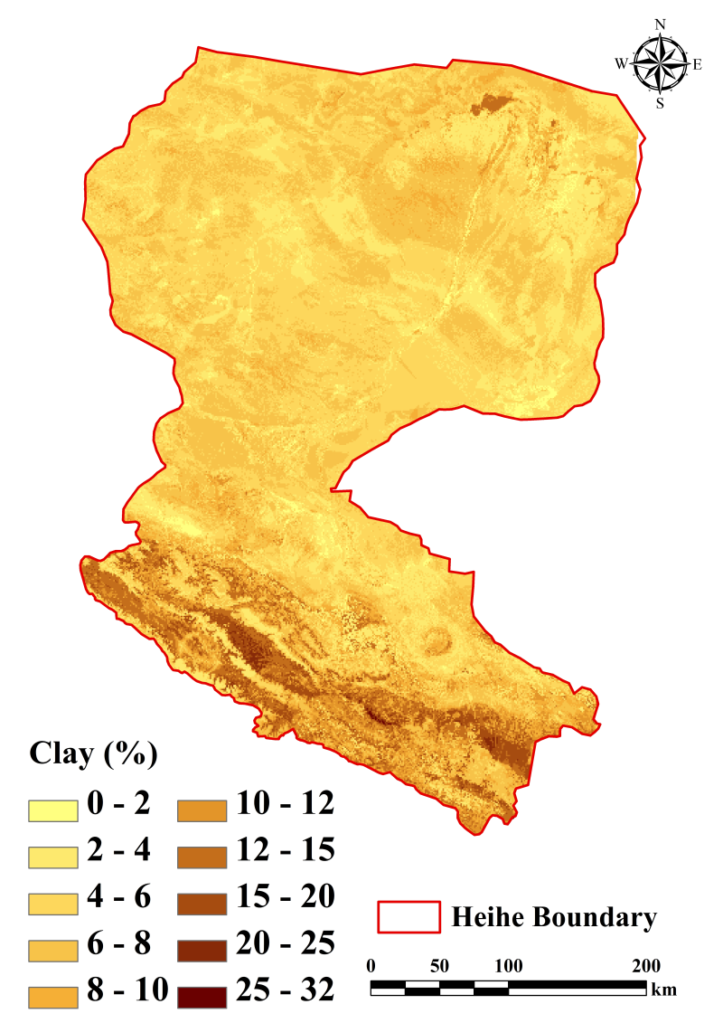 Digital soil mapping dataset of soil texture (soil particle-size fractions) in the Heihe river basin (2012-2016)