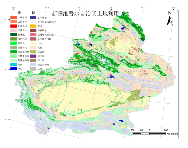 1:100,000 landuse dataset of Xinjiang Uygur Autonomous Region (1995)