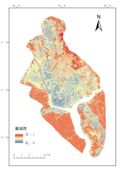 Spatial distribution data set of extreme precipitation vulnerability in Yangon deepwater port area (2019)