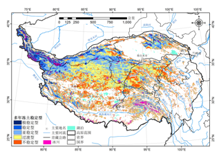 青藏高原多年冻土热条件分类图（2000-2010）