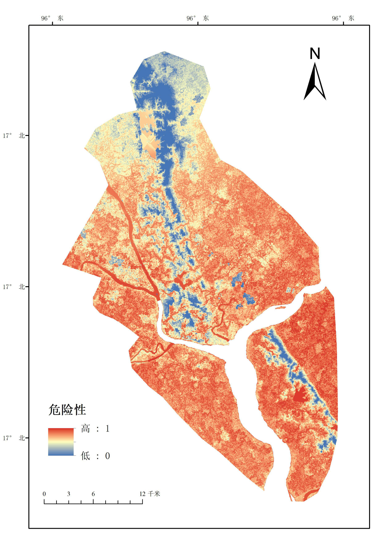 仰光深水港地区极端降水灾害危险性空间分布数据集（2019）