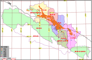 Spatial distribution data of the mining wells in Zhangye city