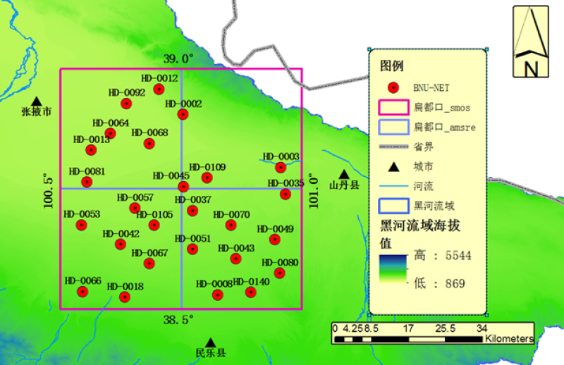 HiWATER: BNUNET soil moisture and LST observation dataset in the middle reaches of the Heihe River Basin from  Sep., 2013 to Mar., 2014
