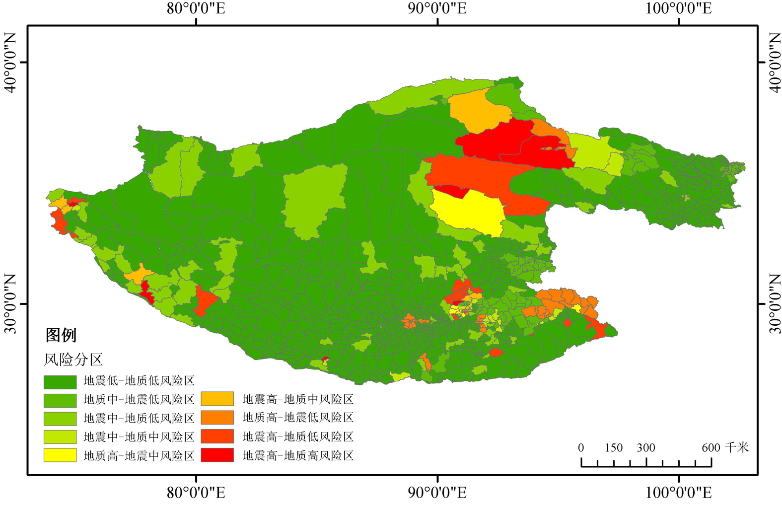 Direct economic loss risk in the Asian Water Tower area and surrounding areas of the Himalayas
