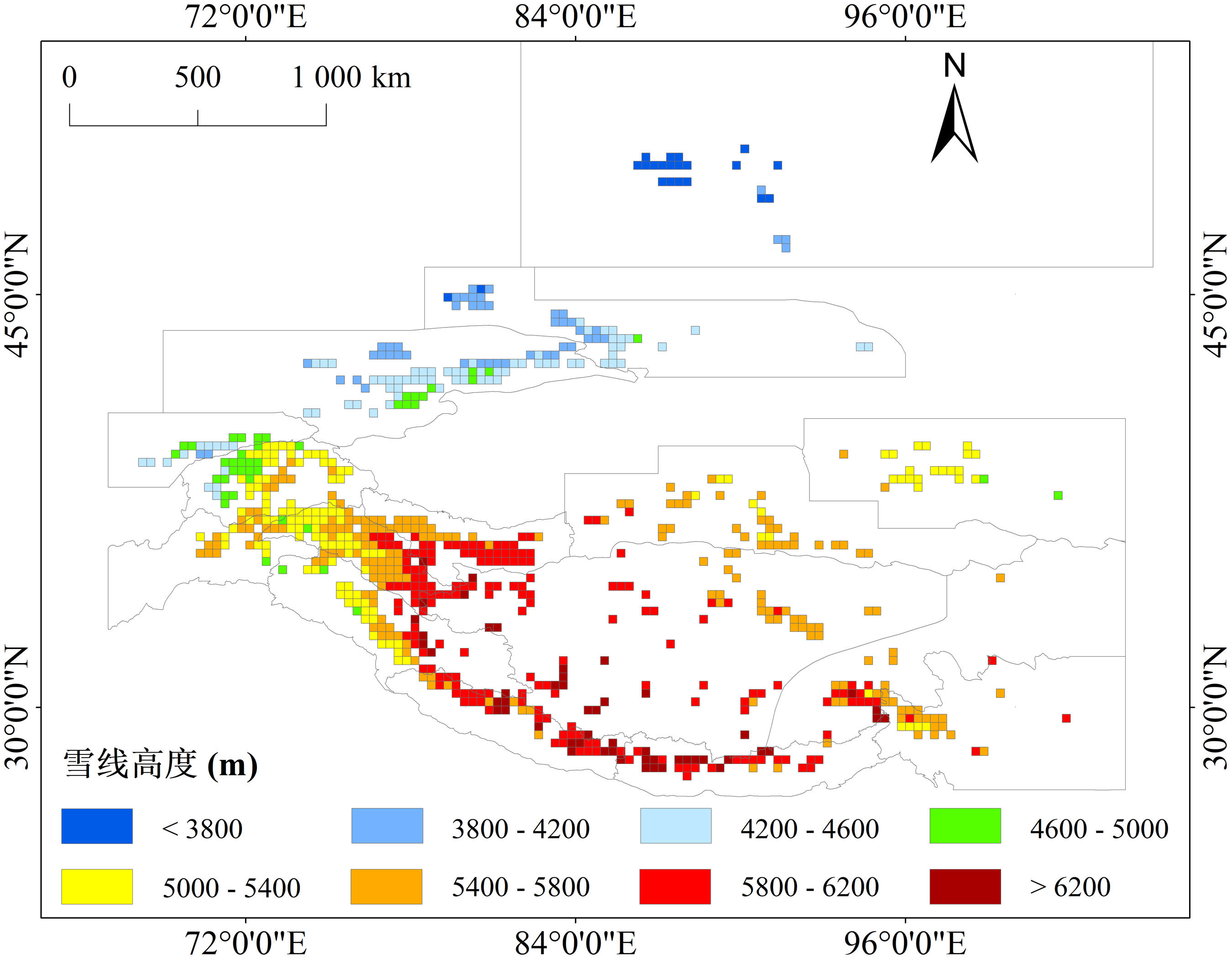 30km Gridded dataset of Snowline altitude in High Mountain Asia （2001-2019）