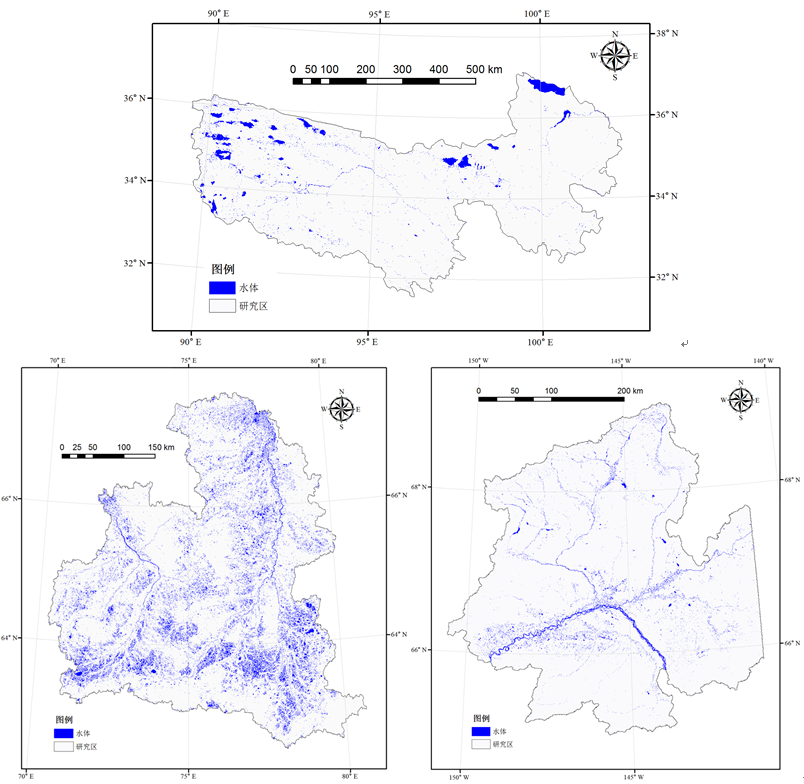 2017 water products based on sentinel-2 in Sanjiangyuan, Puhe and Yukon River Basins