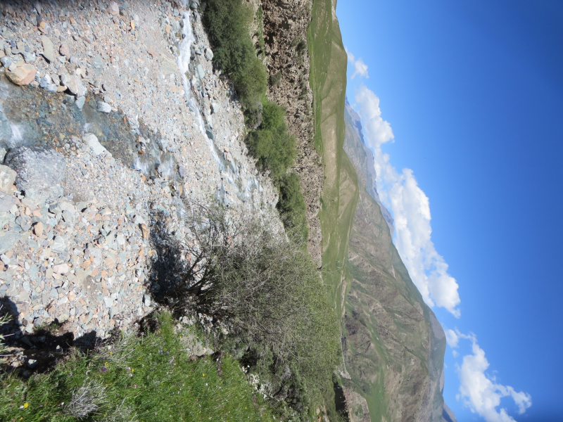 The spring flow in Hulugou watershed form Jul to Sep , 2014