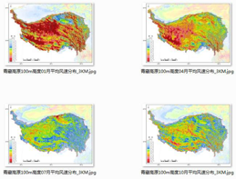Monthly average wind energy resource distribution data with 3 km resolution over Qinghai Tibet Plateau (1995-2016)