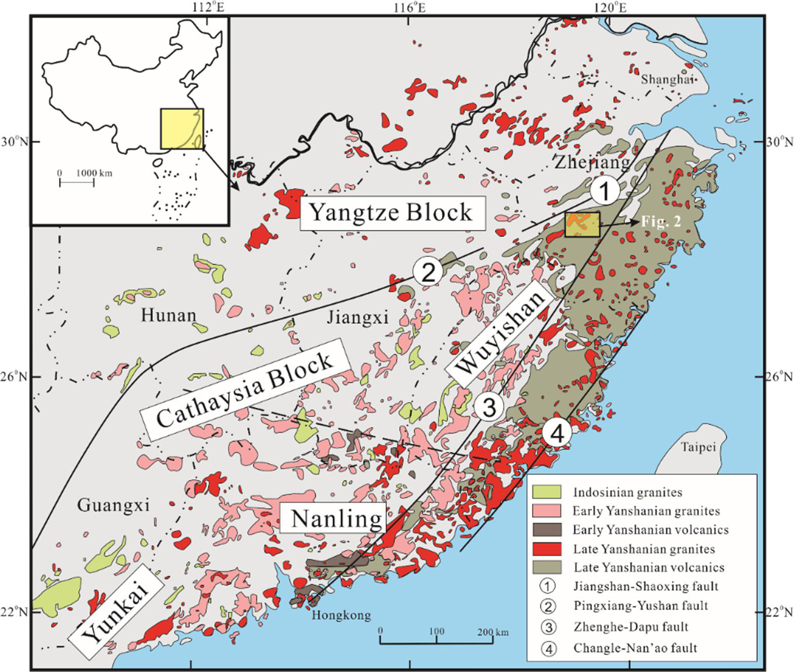 Geochemical database of Mucheng pluton in southeastern China
