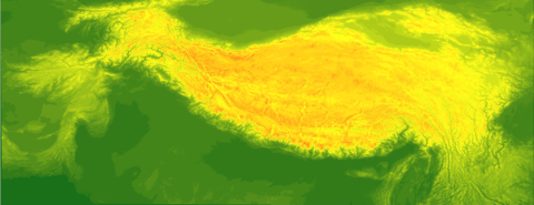 SRTM  DEM data on the Tibetan Plateau (2012)