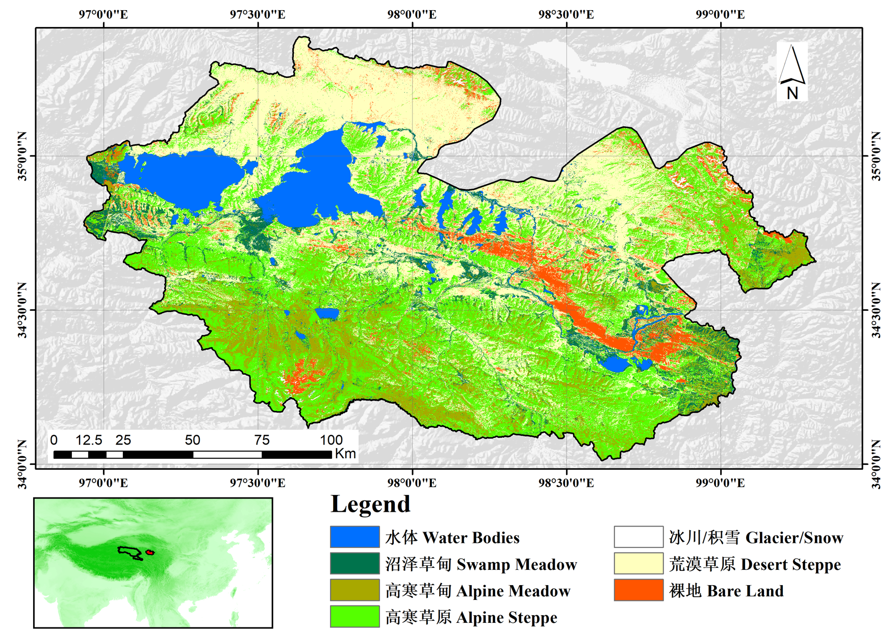 Yellow River Source Area - Land Cover and Vegetation Type Dataset (2021)