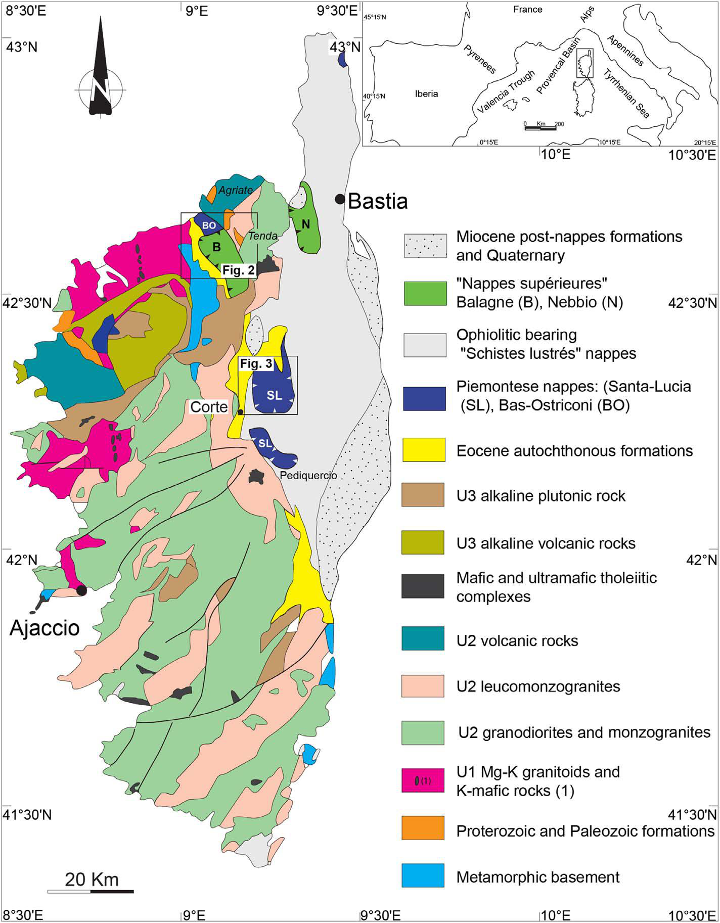 Detrital zircon ages of the balagne and piedmont turbidites in Corsica, France (middle late Eocene)
