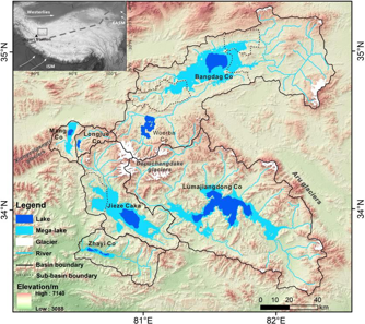 Optical stimulated luminescence  ages of the mega-lakes in the northwestern Tibetan Plateau