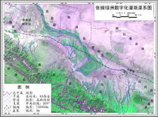 Irrigation ditch map in Zhangye city