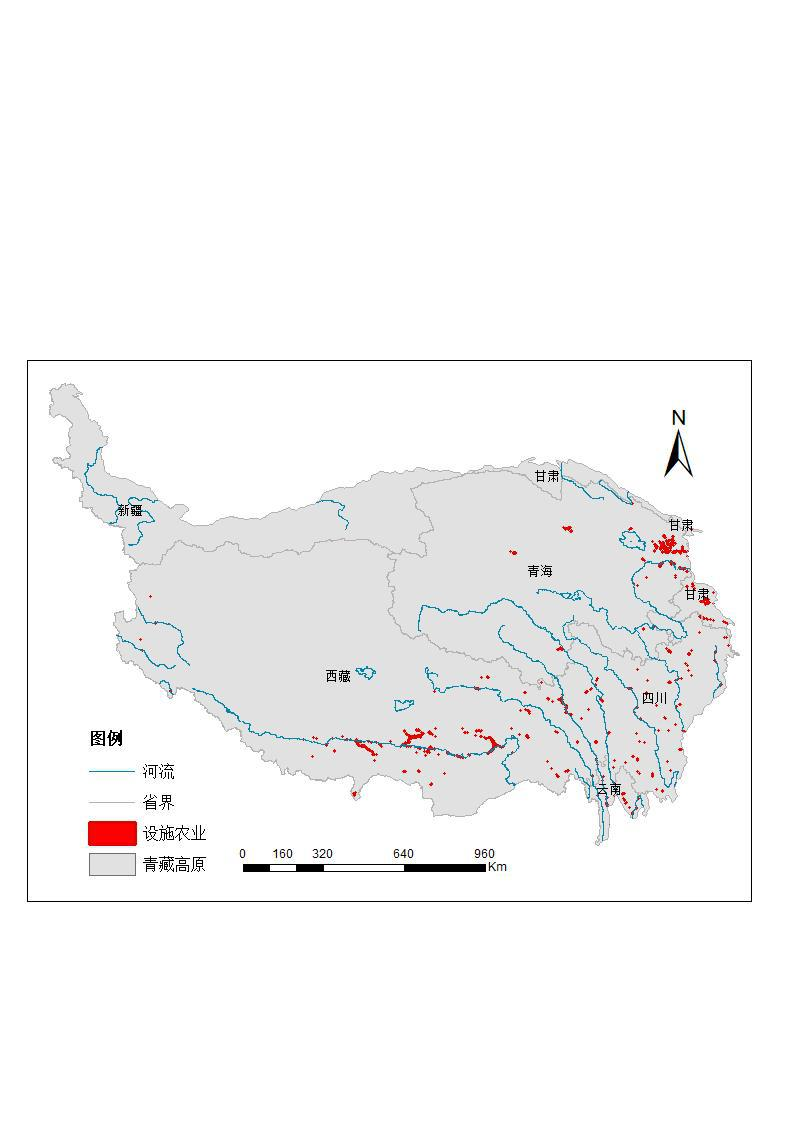 The spatial distribution of facility agriculture on the Tibetan Plateau (2018)