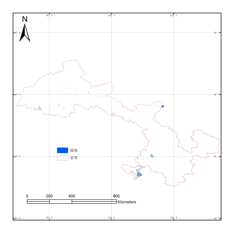 1:1 million wetland data of Gansu province (2000)