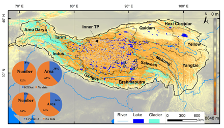 青藏高原大于1平方公里湖泊水量变化（1976-2020）v2.0