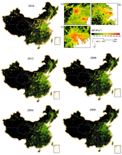 中国陆表人为热排放通量数据集（2000-2016）