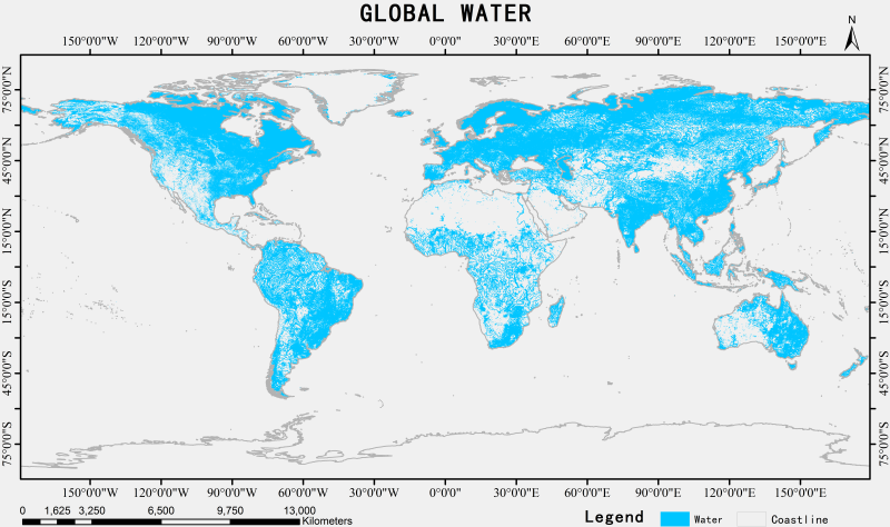 Global river and lake vector dataset (2010)