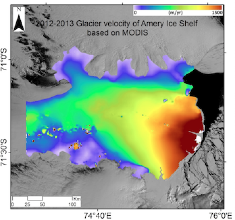 Ice velocity of the Amery ice shelf in the Antarctic (Version 1.0) (2003-2013)